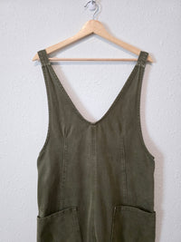 Free People Olive Jumpsuit Overalls (S)