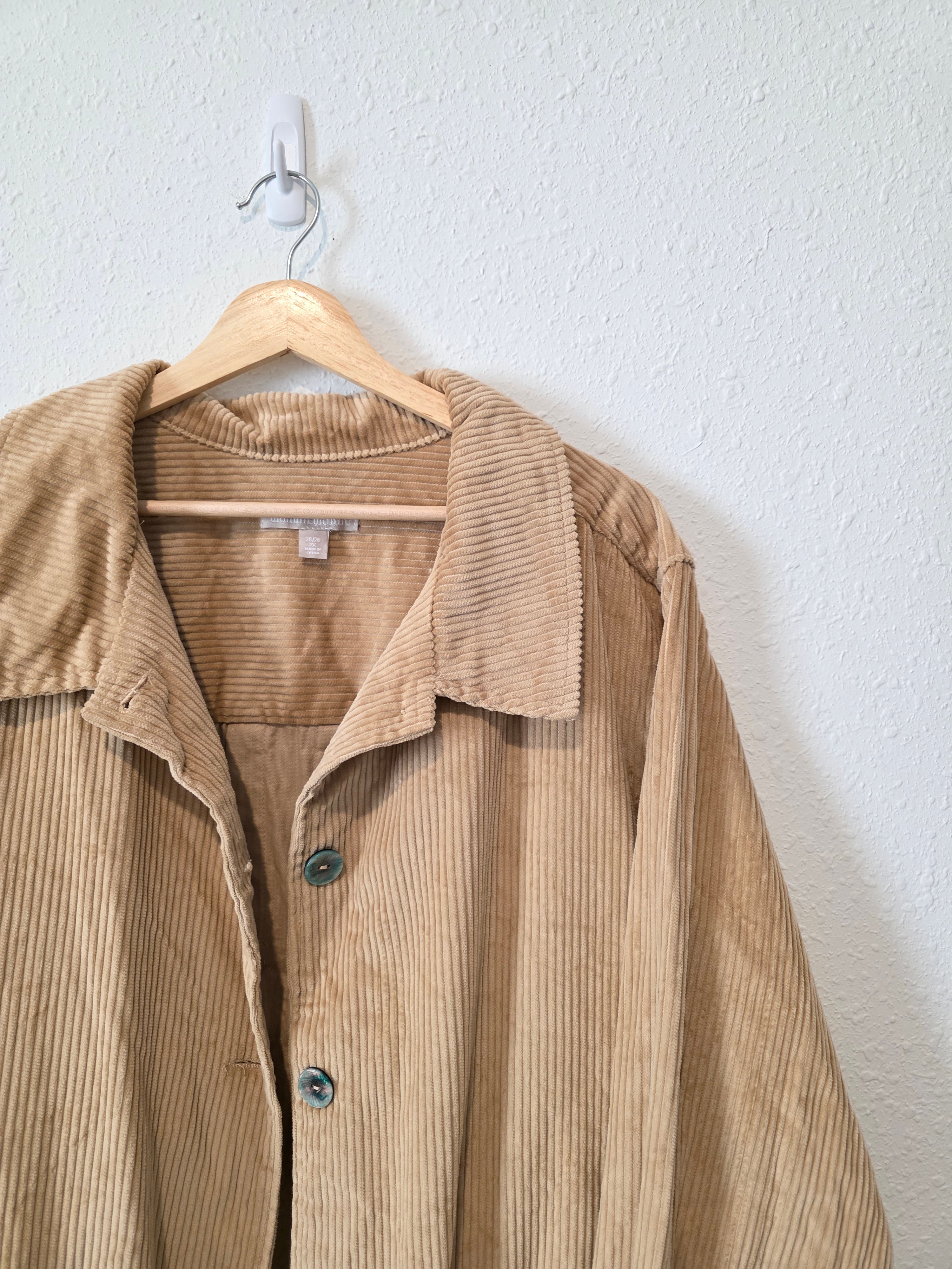 Camel Corduroy Shirt Jacket (2X)