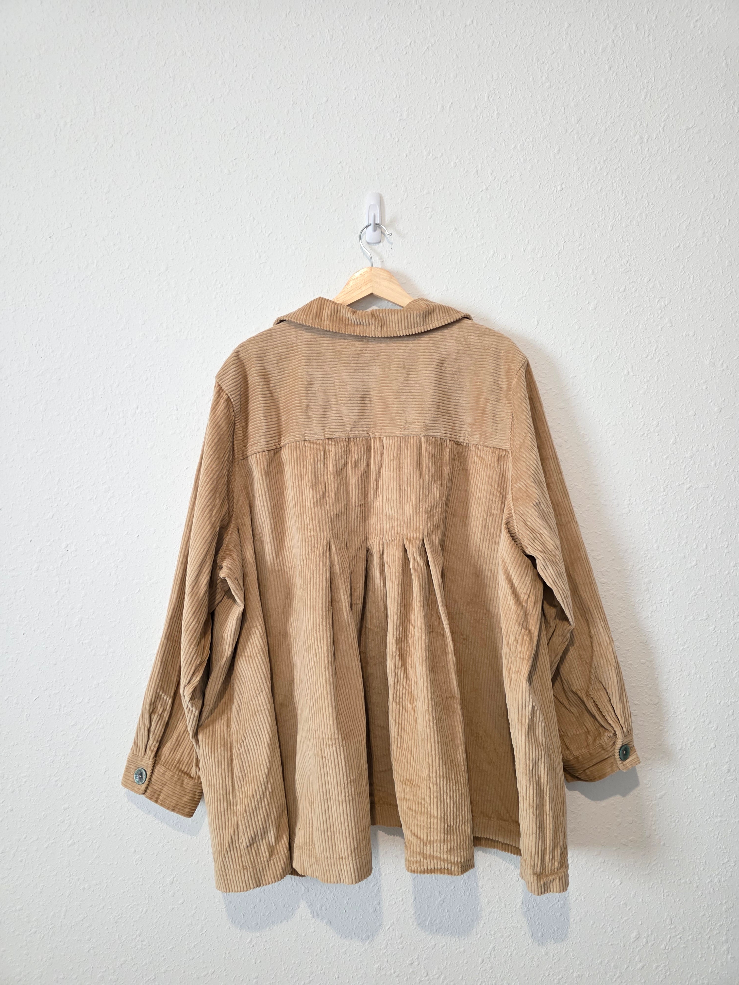 Camel Corduroy Shirt Jacket (2X)