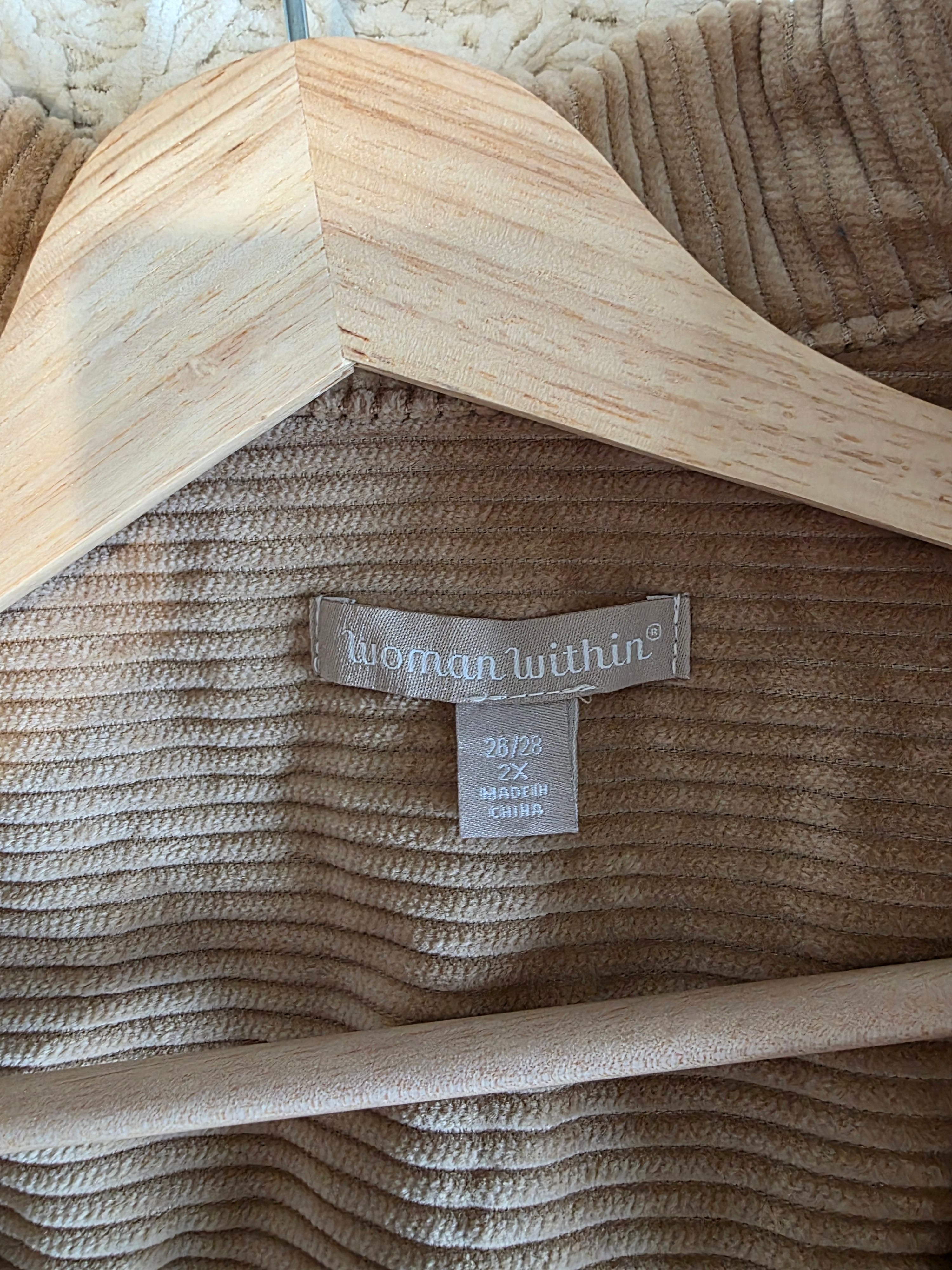 Camel Corduroy Shirt Jacket (2X)