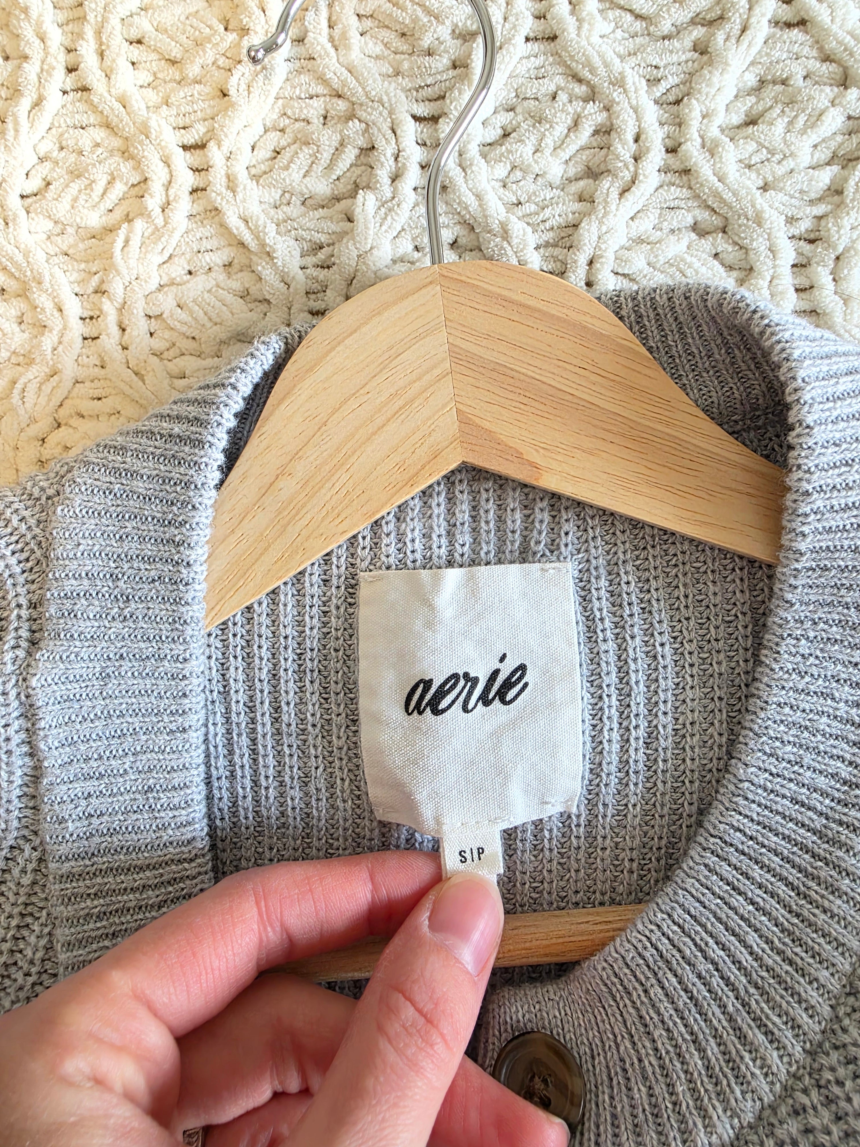 Aerie Cotton Henley Sweater (S)