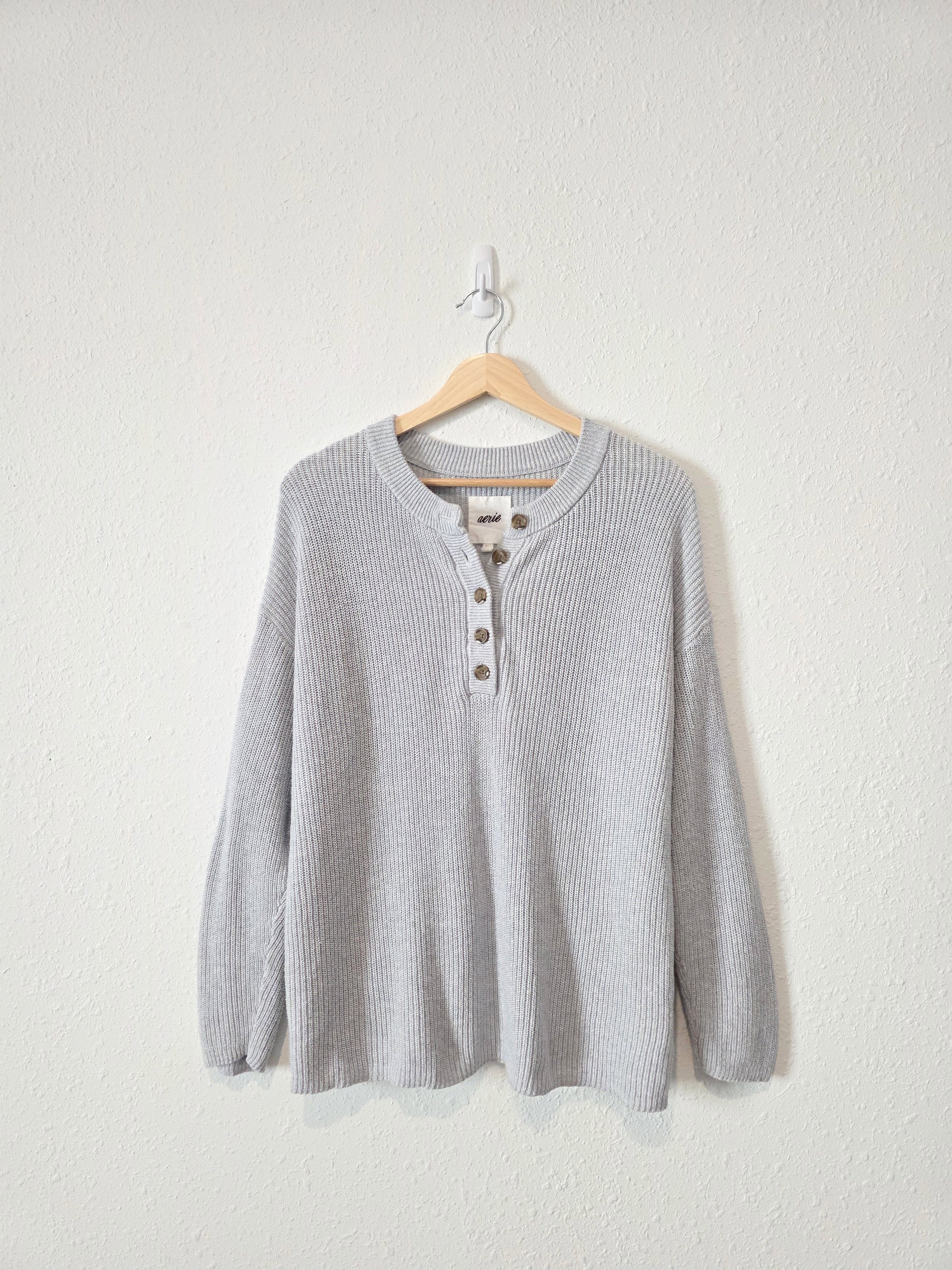 Aerie Cotton Henley Sweater (S)