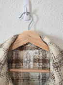 Sadie & Sage Neutral Plaid Shirt Jacket (S)