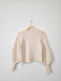 Frame Wool Blend Puff Sleeve Sweater (S)