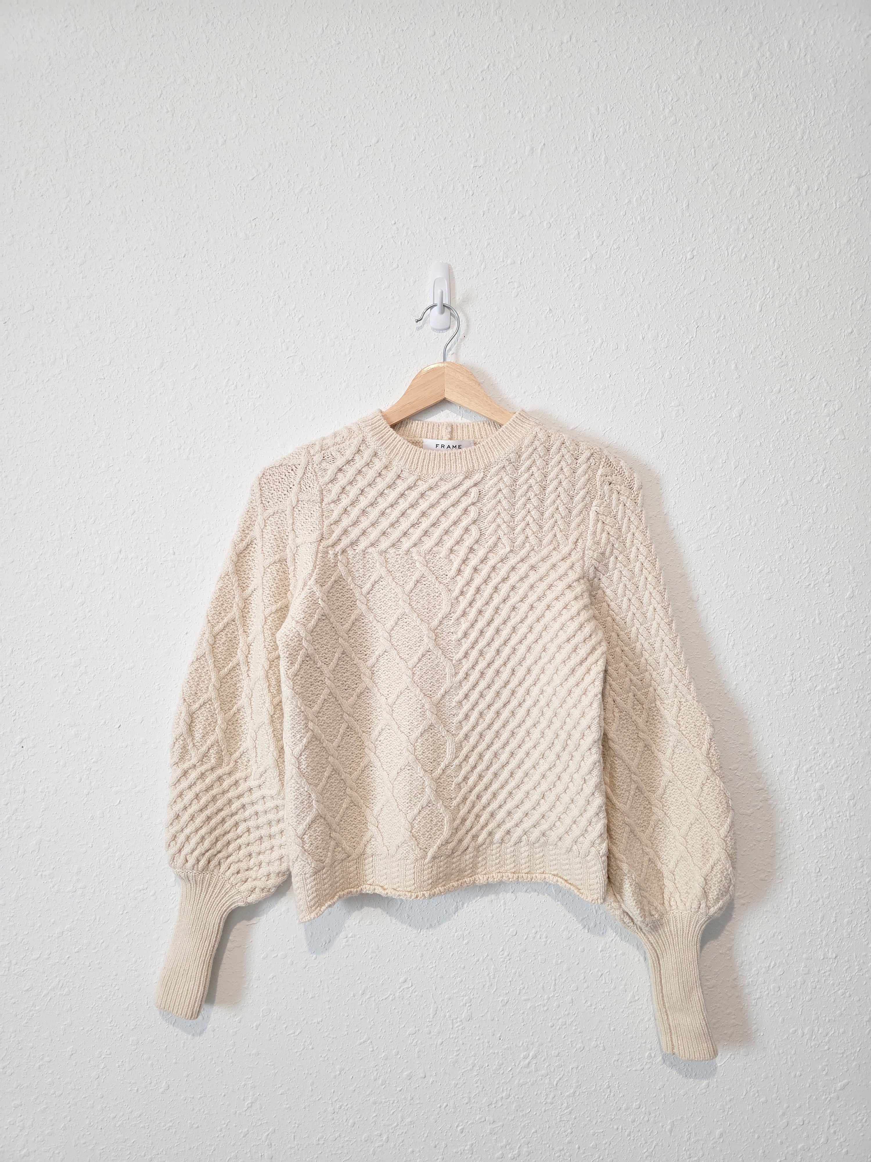 Frame Wool Blend Puff Sleeve Sweater (S)