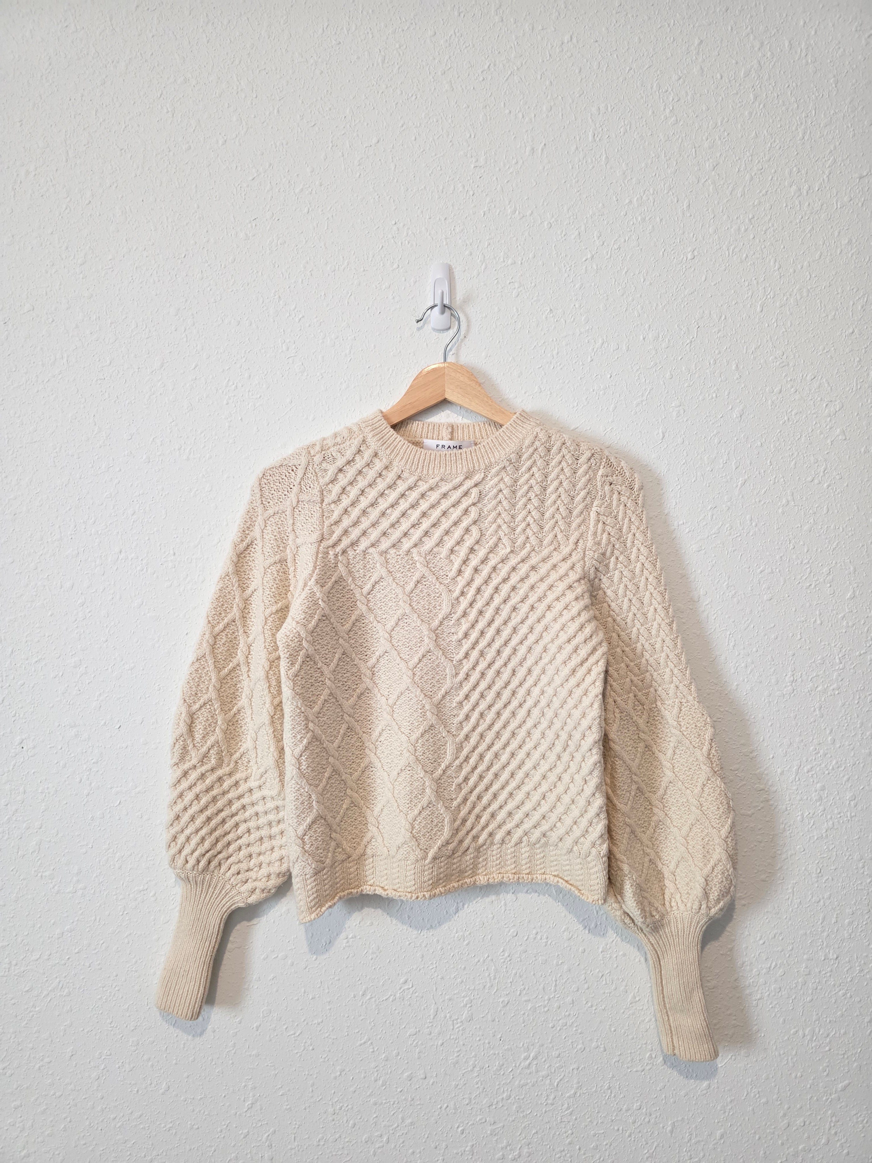 Frame Wool Blend Puff Sleeve Sweater (S)