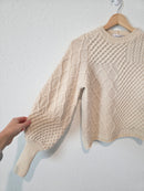Frame Wool Blend Puff Sleeve Sweater (S)