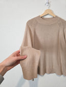Quince Organic Cotton Mockneck Sweater (M)