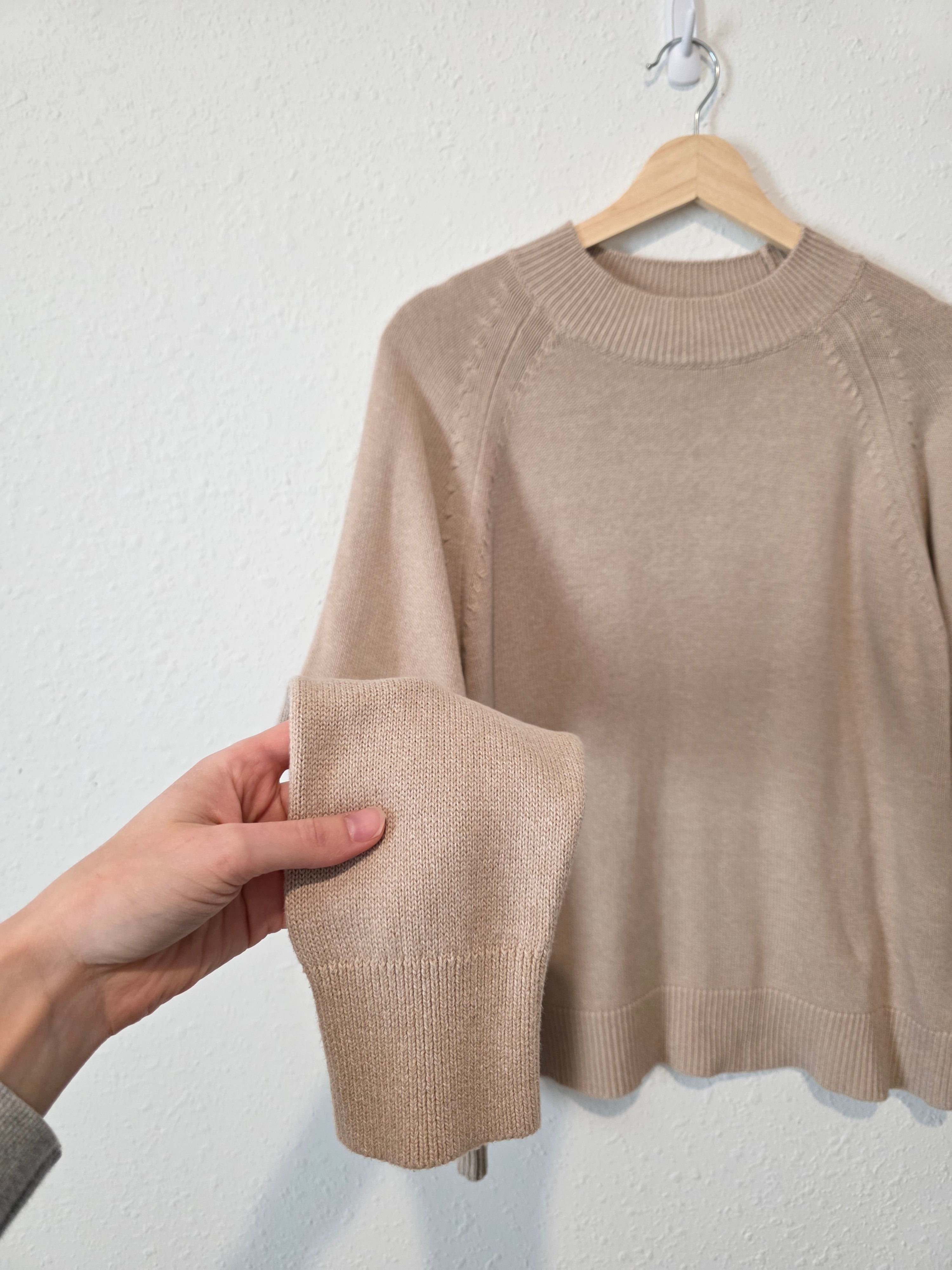 Quince Organic Cotton Mockneck Sweater (M)