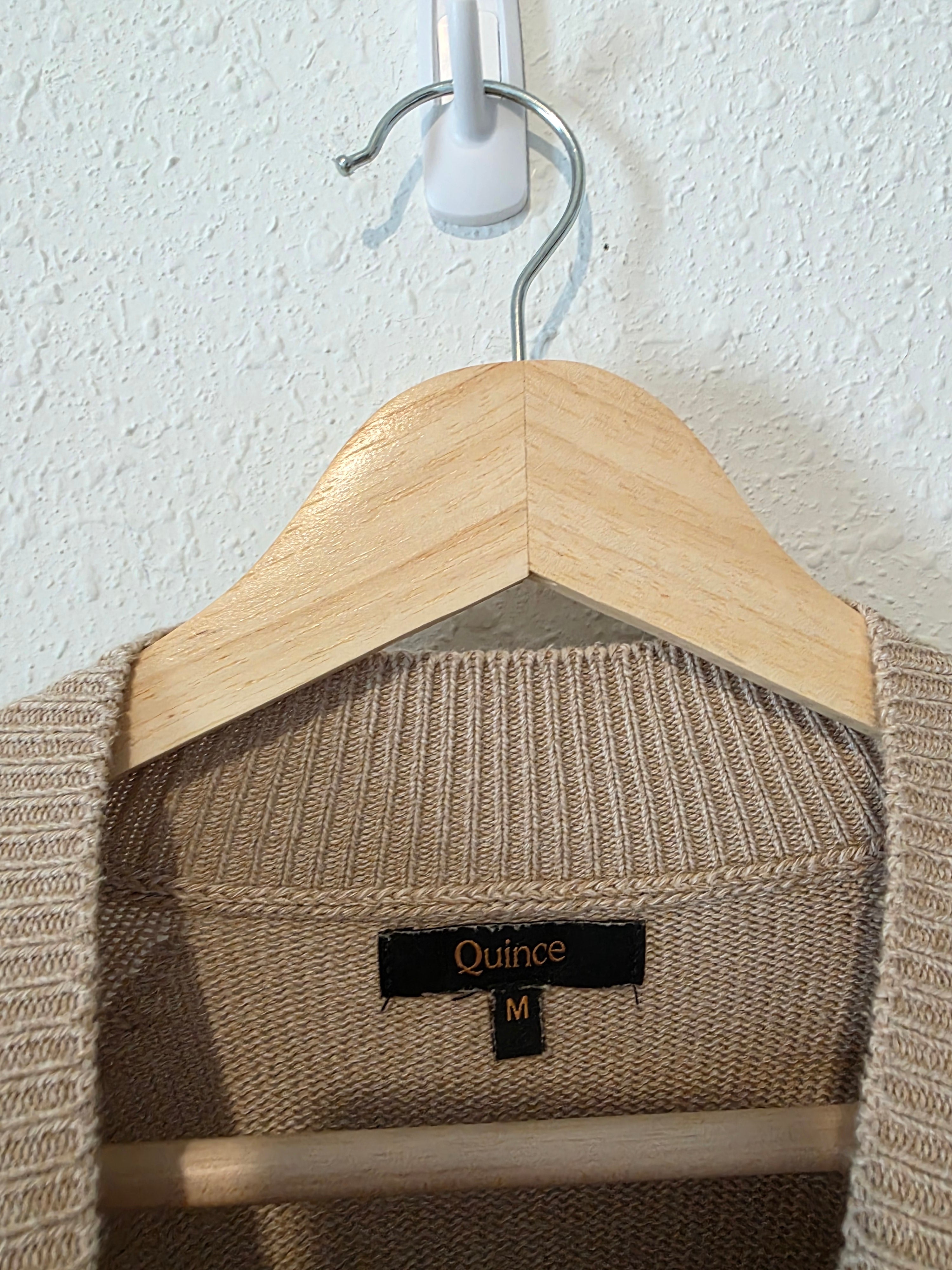Quince Organic Cotton Mockneck Sweater (M)