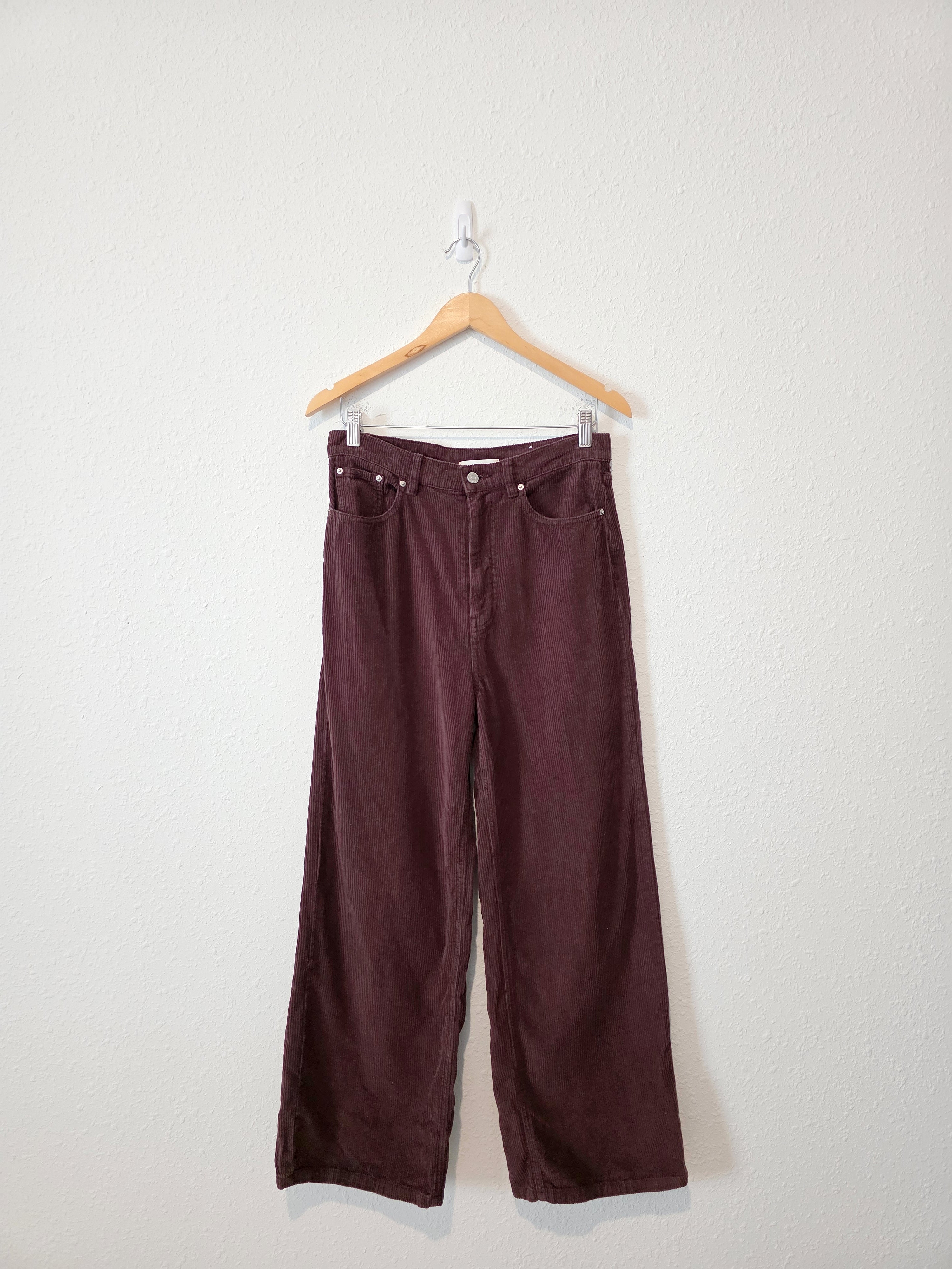 Chocolate Brown Wide Leg Cord Jeans (29)