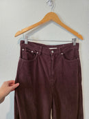 Chocolate Brown Wide Leg Cord Jeans (29)