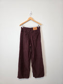 Chocolate Brown Wide Leg Cord Jeans (29)