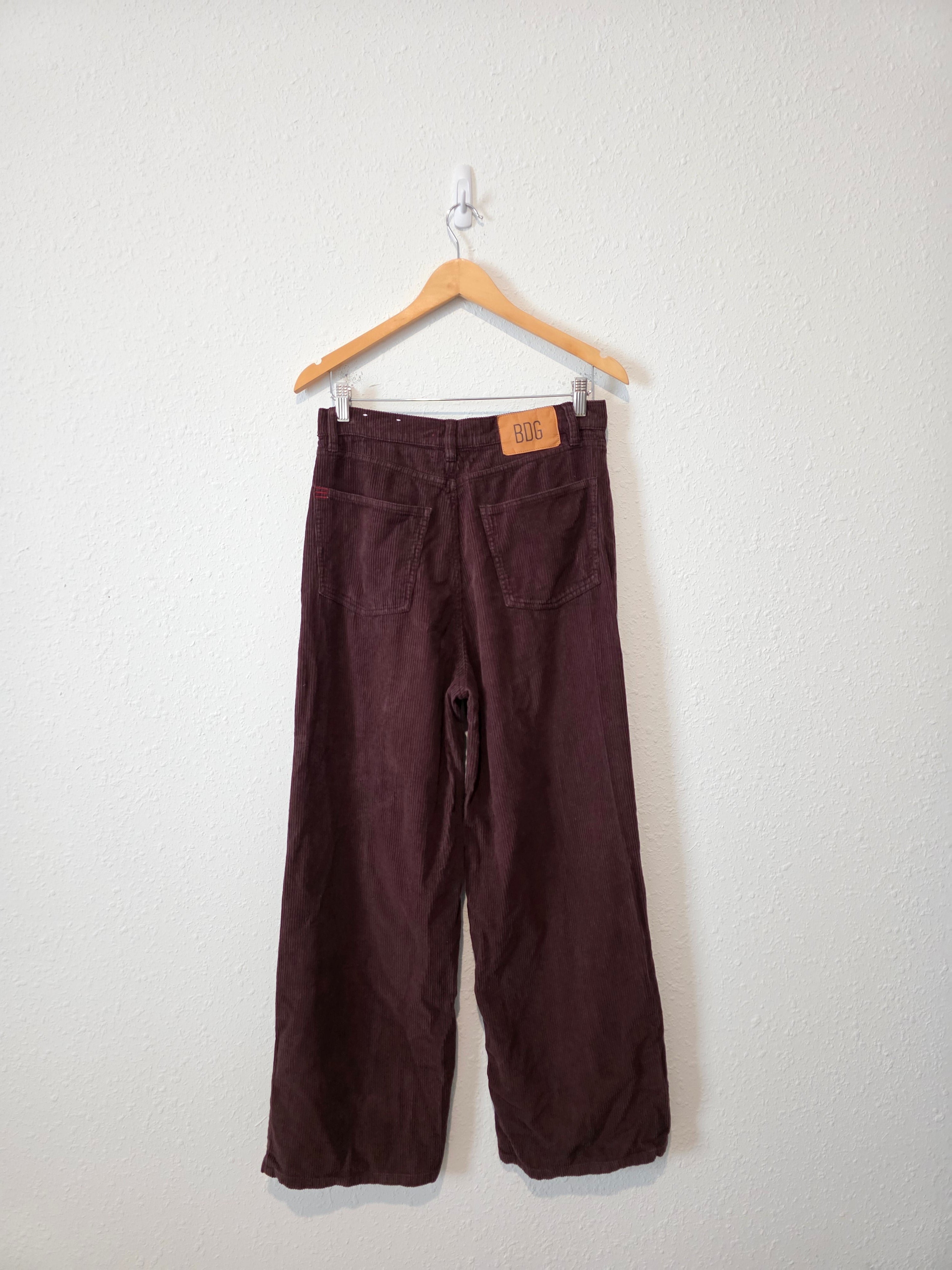 Chocolate Brown Wide Leg Cord Jeans (29)