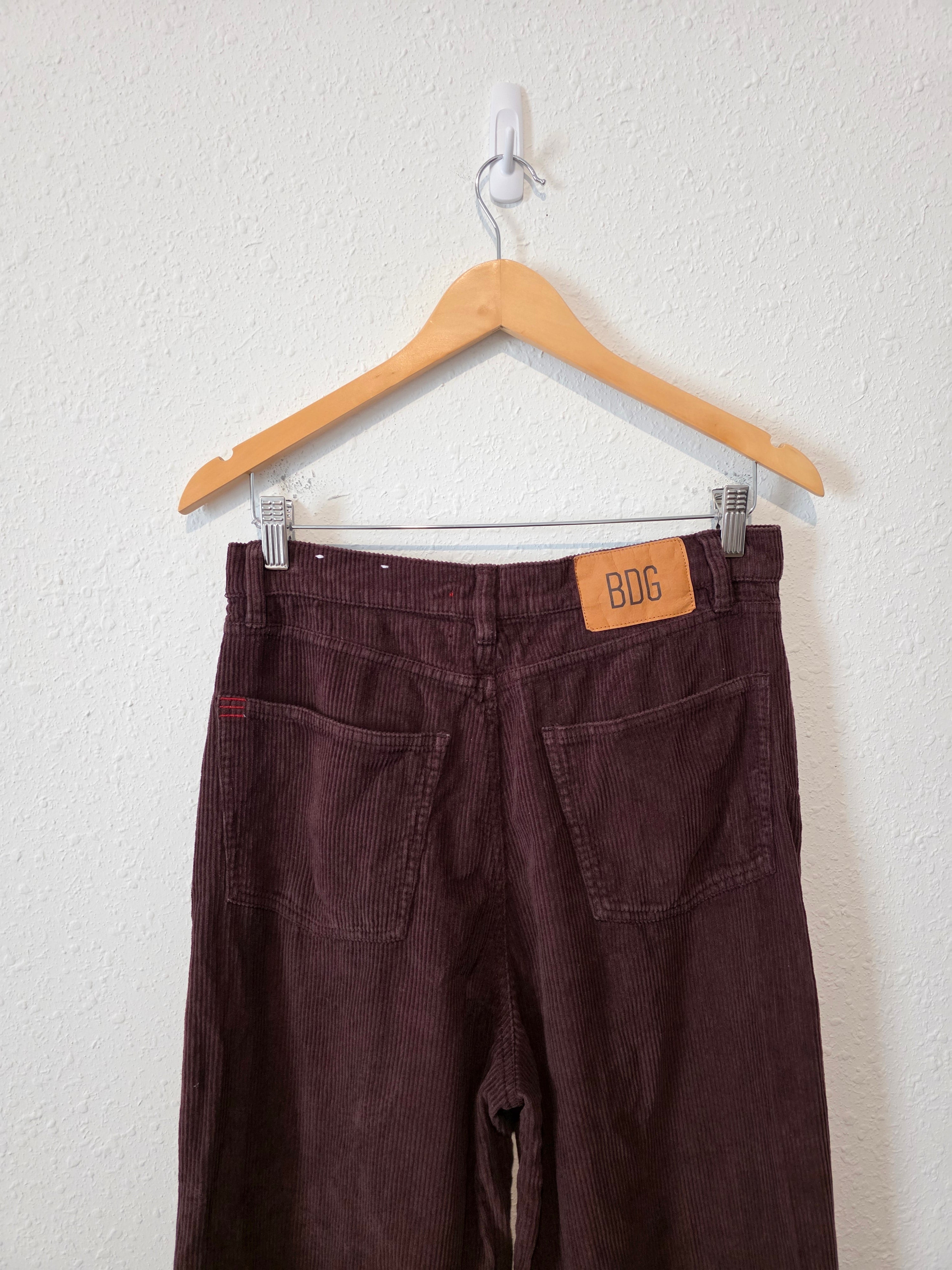 Chocolate Brown Wide Leg Cord Jeans (29)