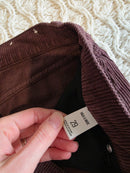 Chocolate Brown Wide Leg Cord Jeans (29)