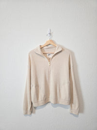 Aerie Oat Waffle Quarter Zip (S)