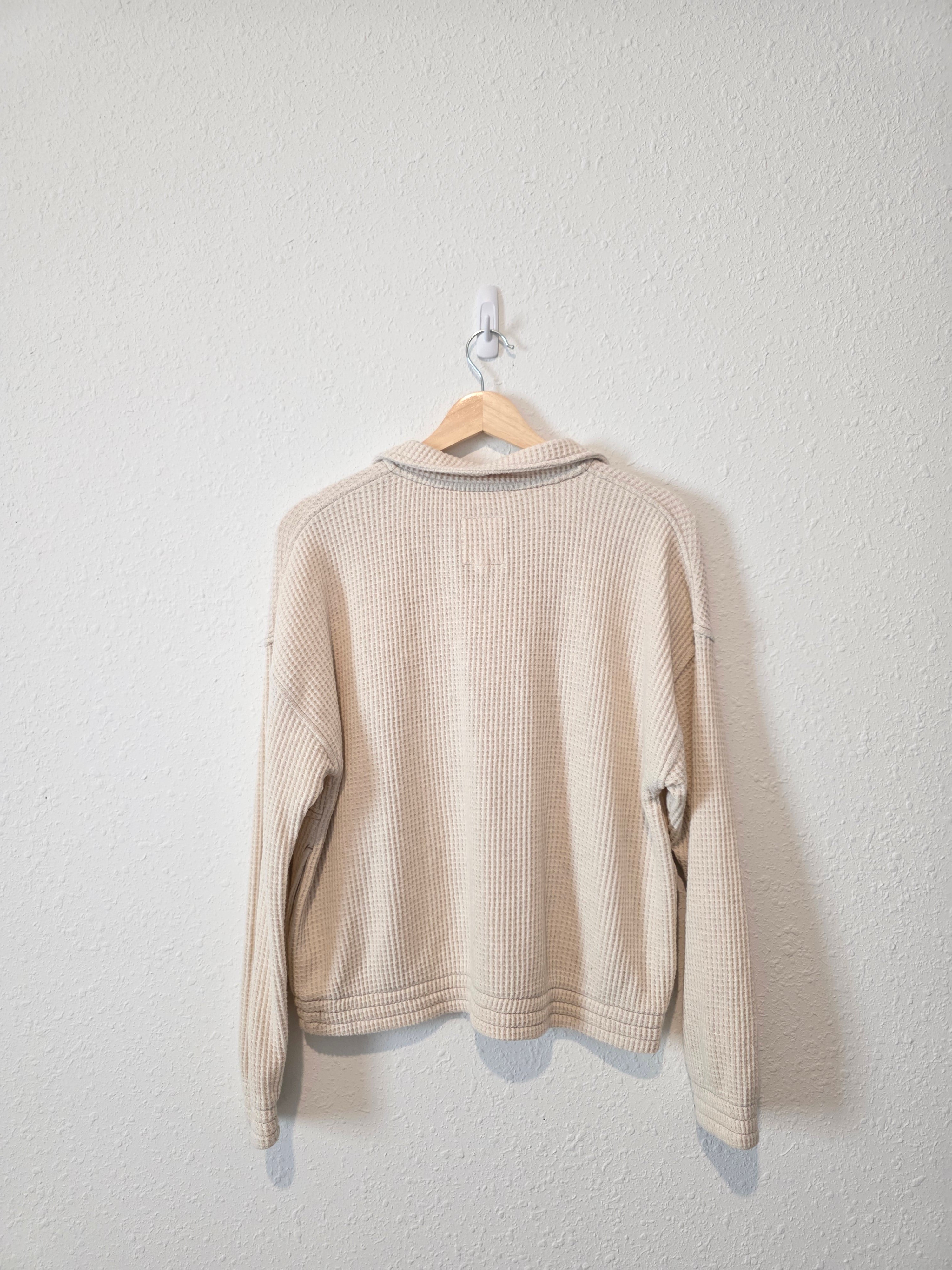 Aerie Oat Waffle Quarter Zip (S)