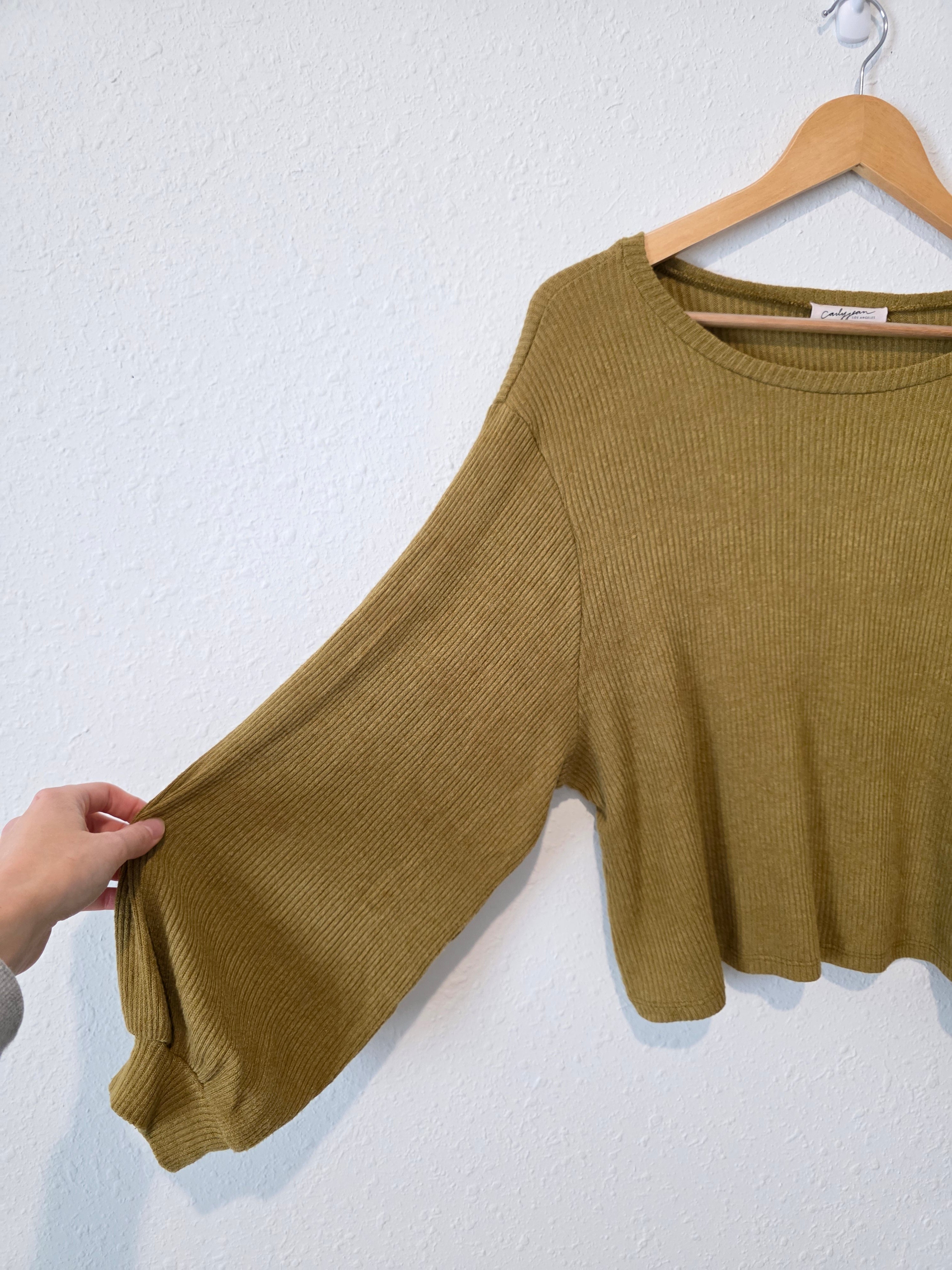 Carly Jean Moss Ribbed Tee (S)