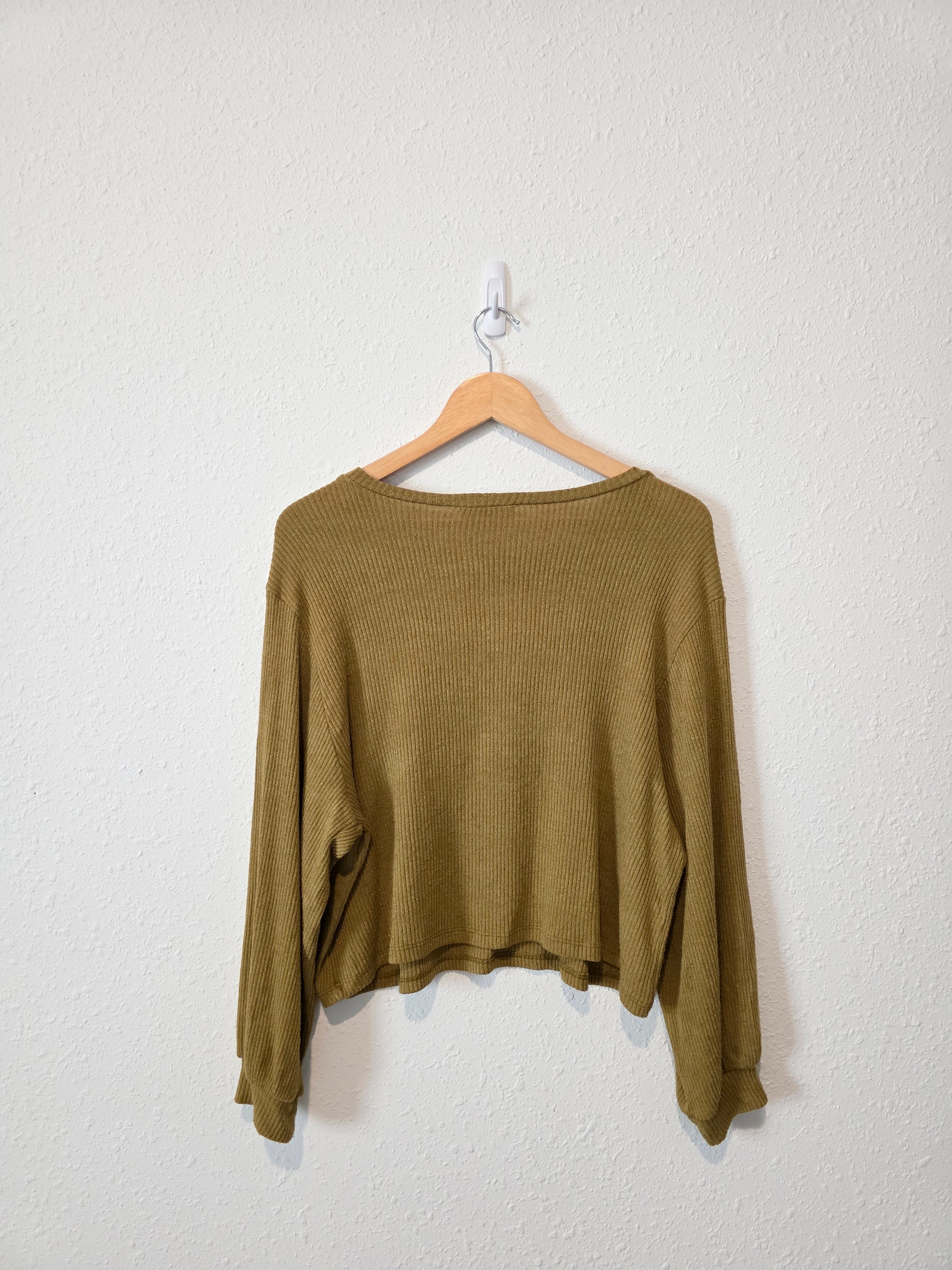Carly Jean Moss Ribbed Tee (S)