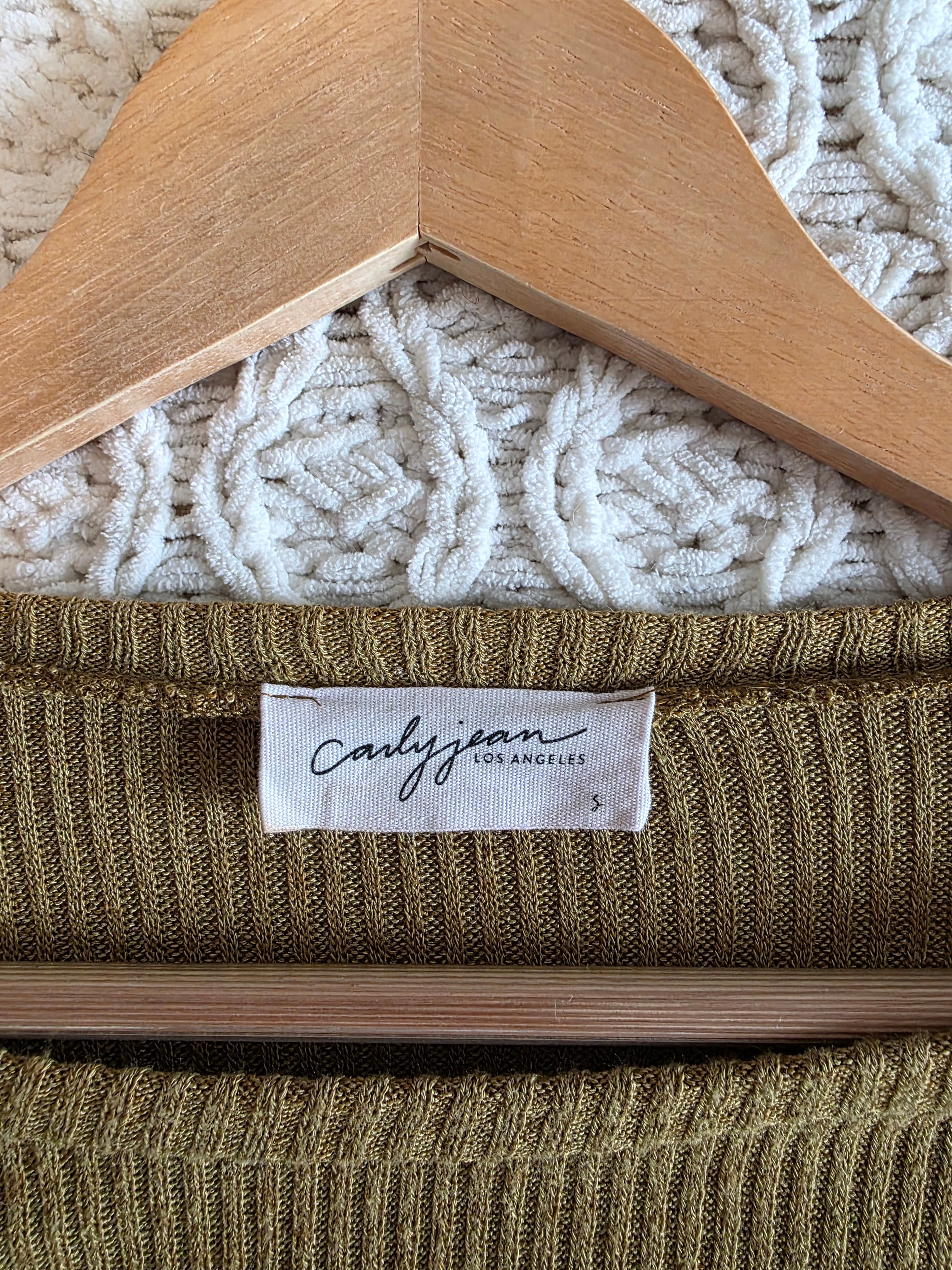 Carly Jean Moss Ribbed Tee (S)