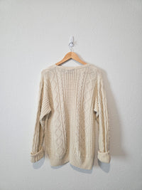 Vintage Linen Cotton Cable Knit Sweater (S)