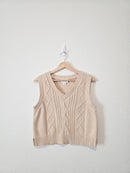 Neutral Cable Knit Sweater Vest (M)