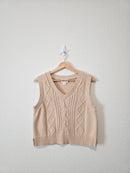 Neutral Cable Knit Sweater Vest (M)