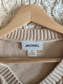 Neutral Cable Knit Sweater Vest (M)