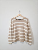 Vintage Cotton Ramie Striped Sweater (XL)