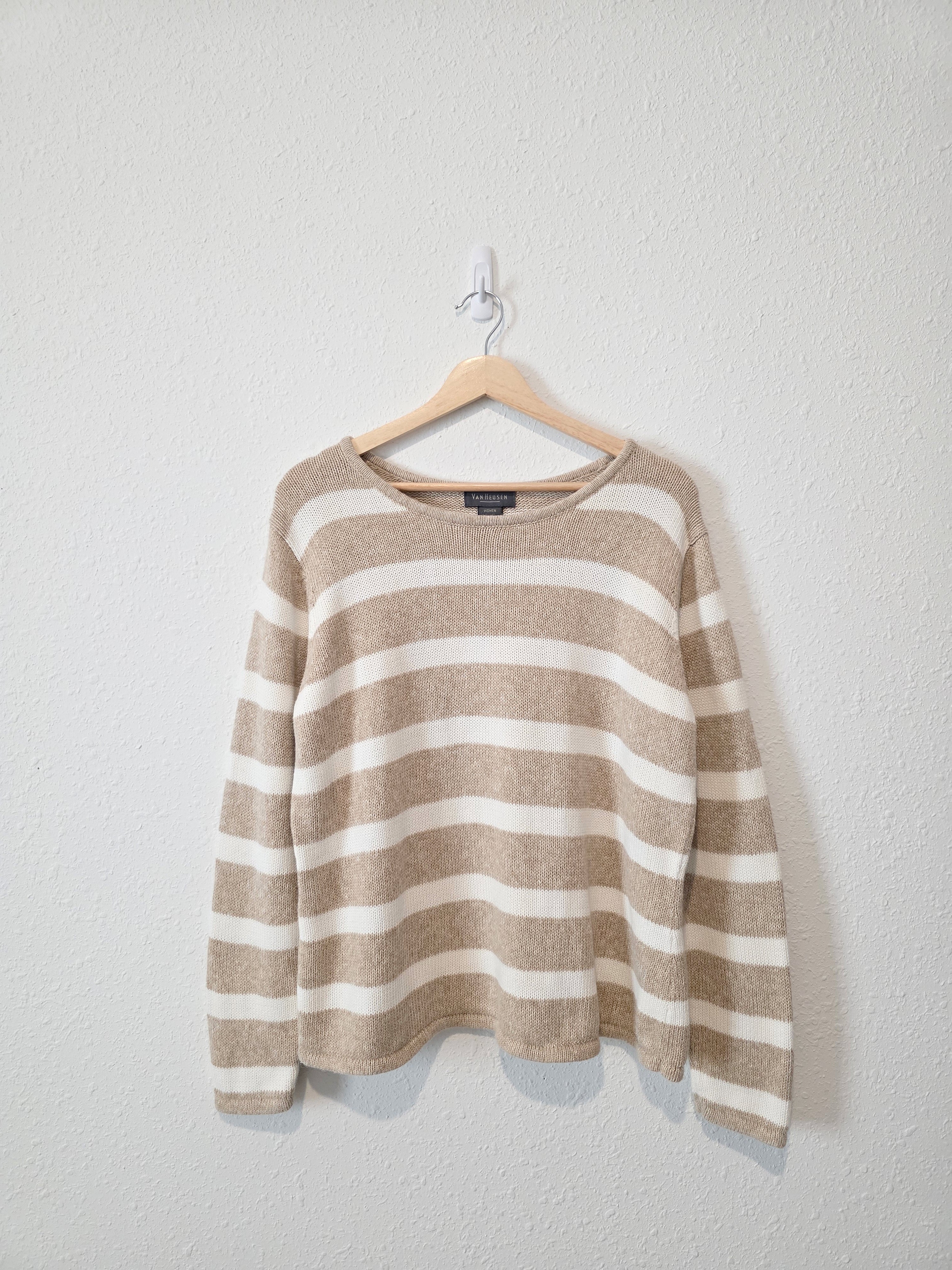 Vintage Cotton Ramie Striped Sweater (XL)