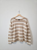 Vintage Cotton Ramie Striped Sweater (XL)