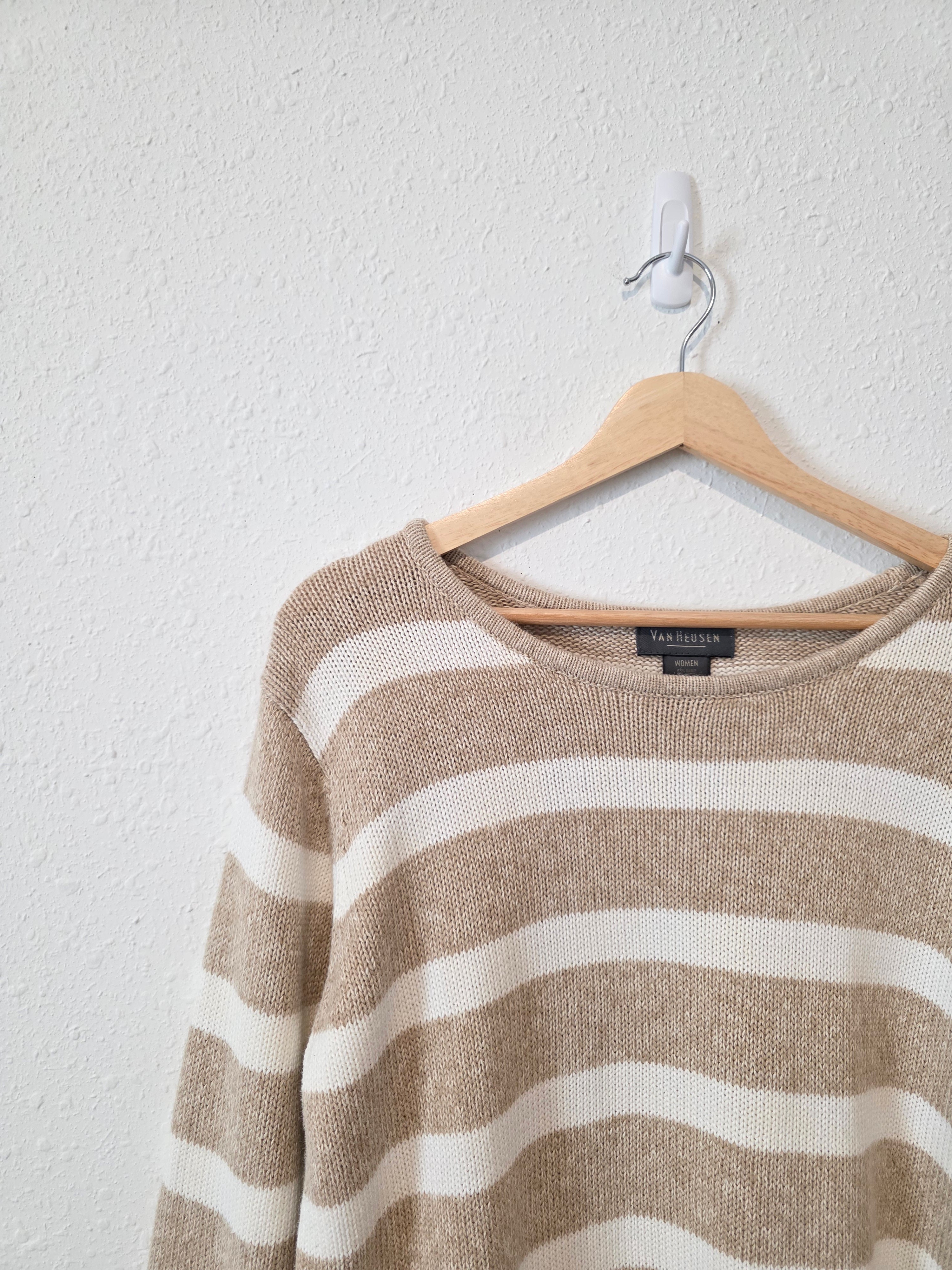 Vintage Cotton Ramie Striped Sweater (XL)