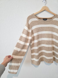 Vintage Cotton Ramie Striped Sweater (XL)