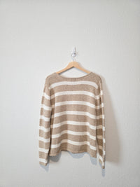 Vintage Cotton Ramie Striped Sweater (XL)