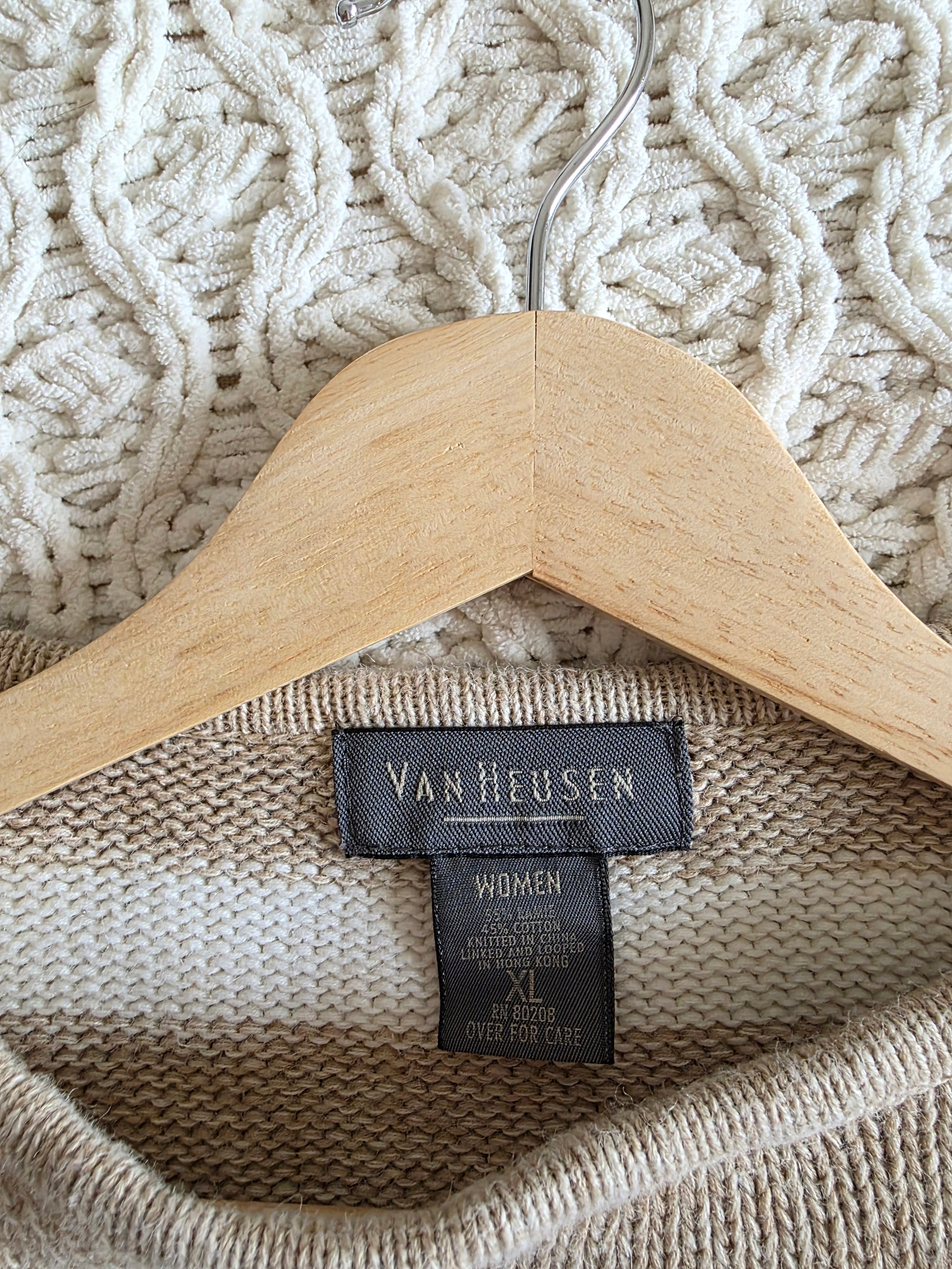Vintage Cotton Ramie Striped Sweater (XL)