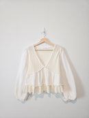 Altar'd State Gauze Puff Sleeve Top (S)