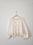 Altar'd State Gauze Puff Sleeve Top (S)