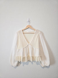 Altar'd State Gauze Puff Sleeve Top (S)