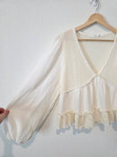 Altar'd State Gauze Puff Sleeve Top (S)