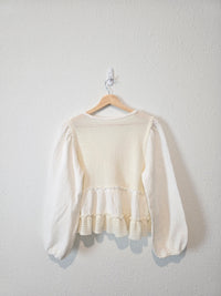 Altar'd State Gauze Puff Sleeve Top (S)