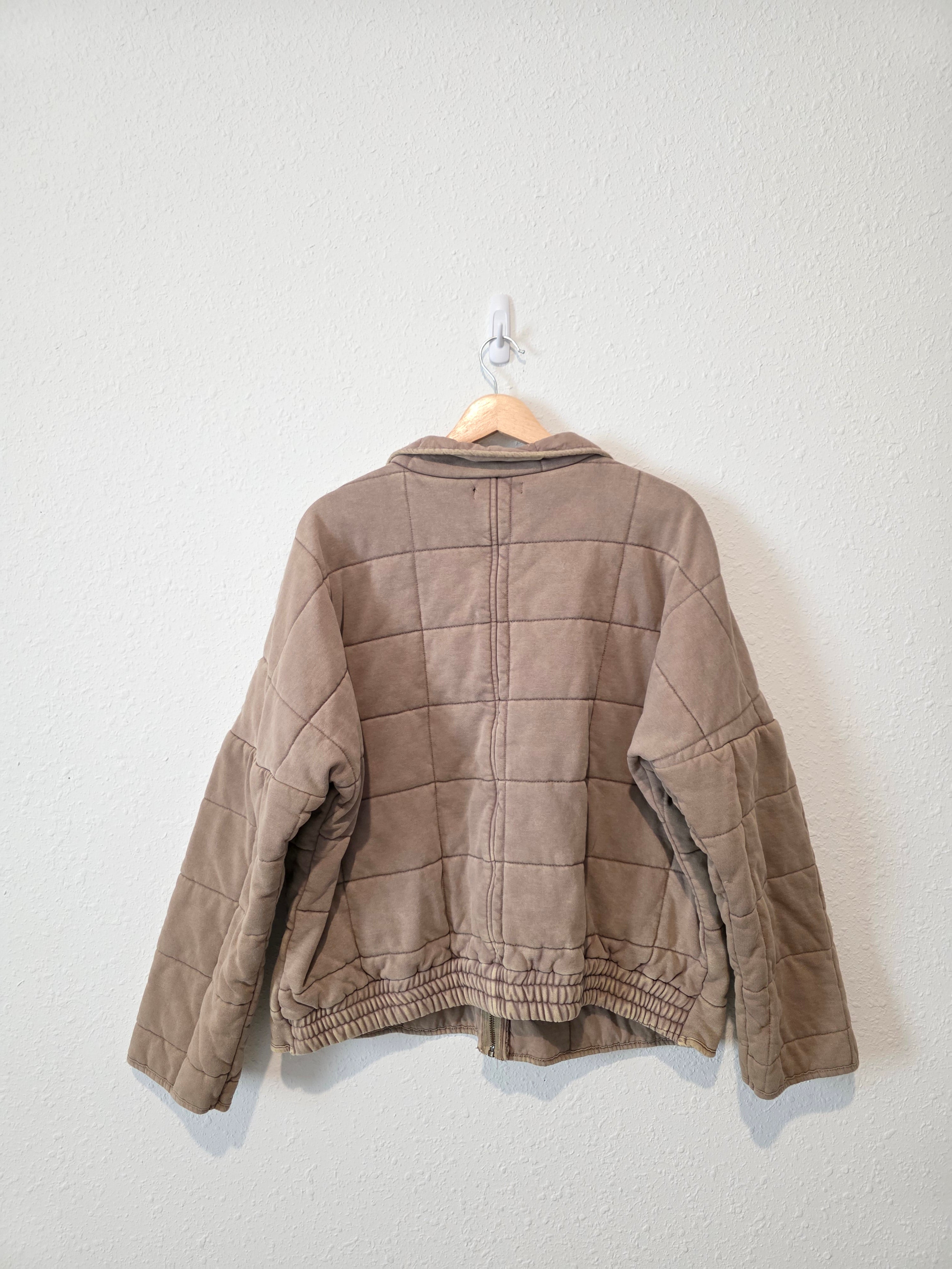 Quilted Cotton Zip Up Jacket (L)