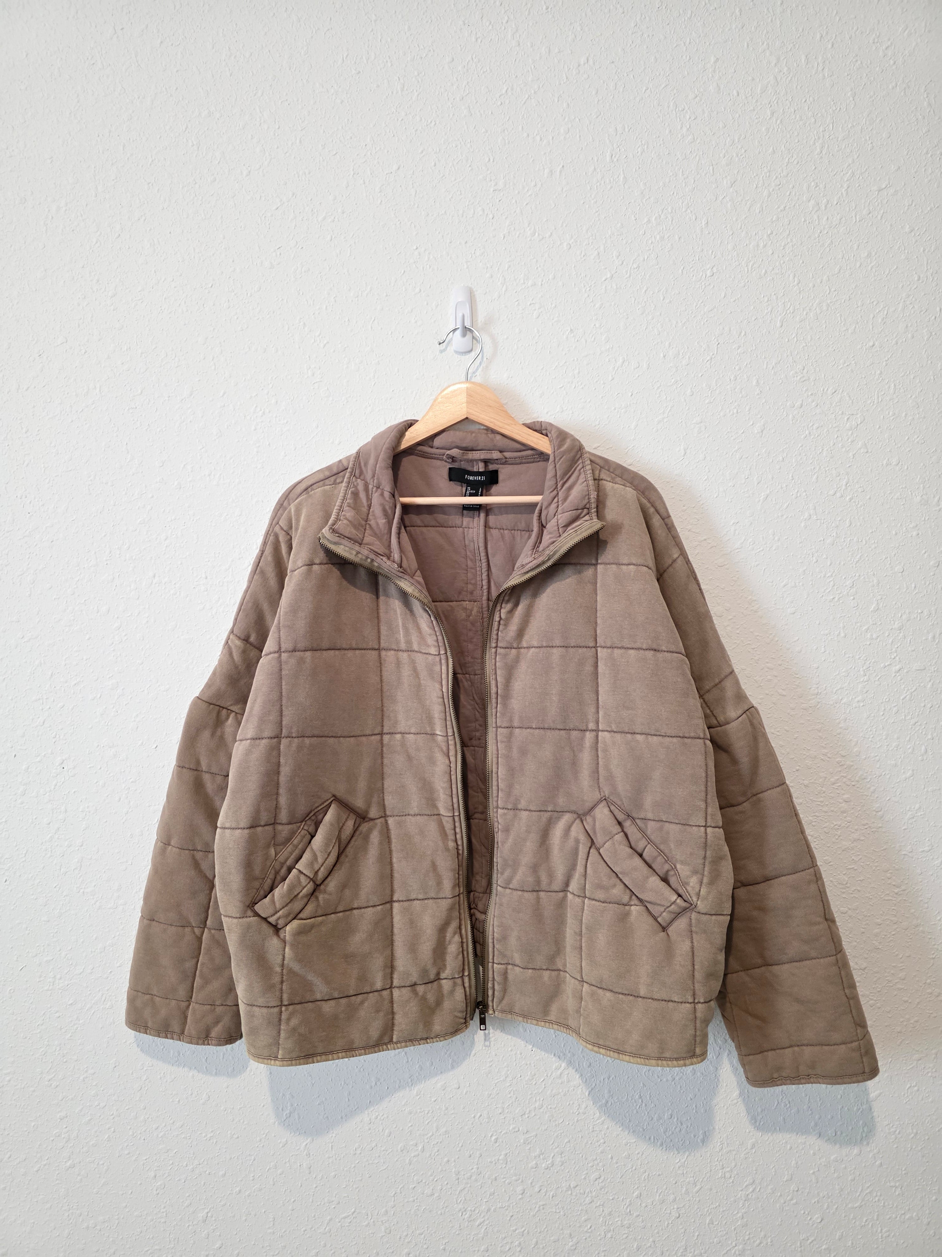 Quilted Cotton Zip Up Jacket (L)