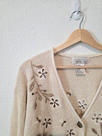Vintage Floral Embroidered Sweater (S)