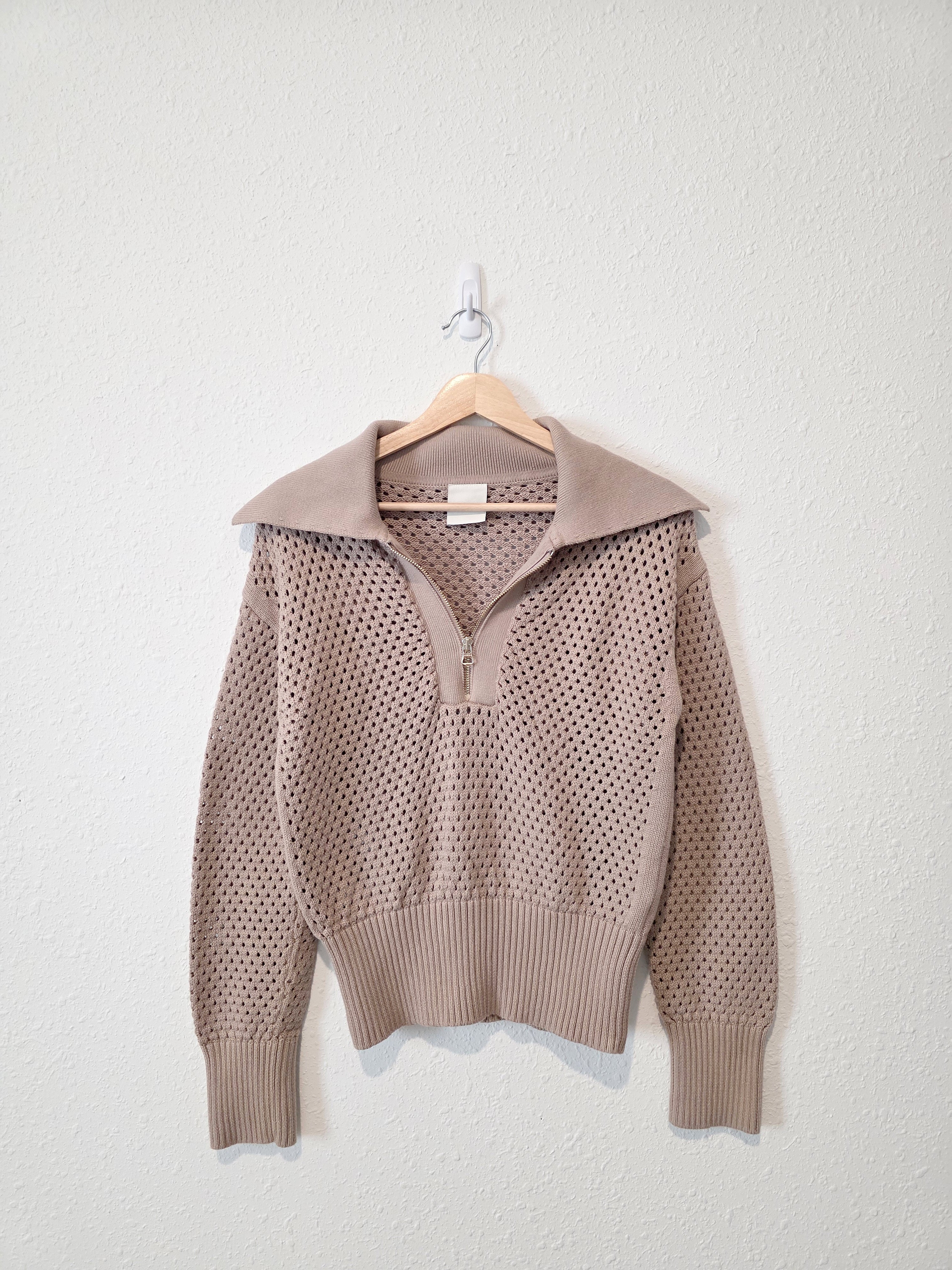 Varley Open Knit Quarter Zip (S)