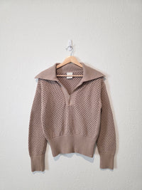 Varley Open Knit Quarter Zip (S)