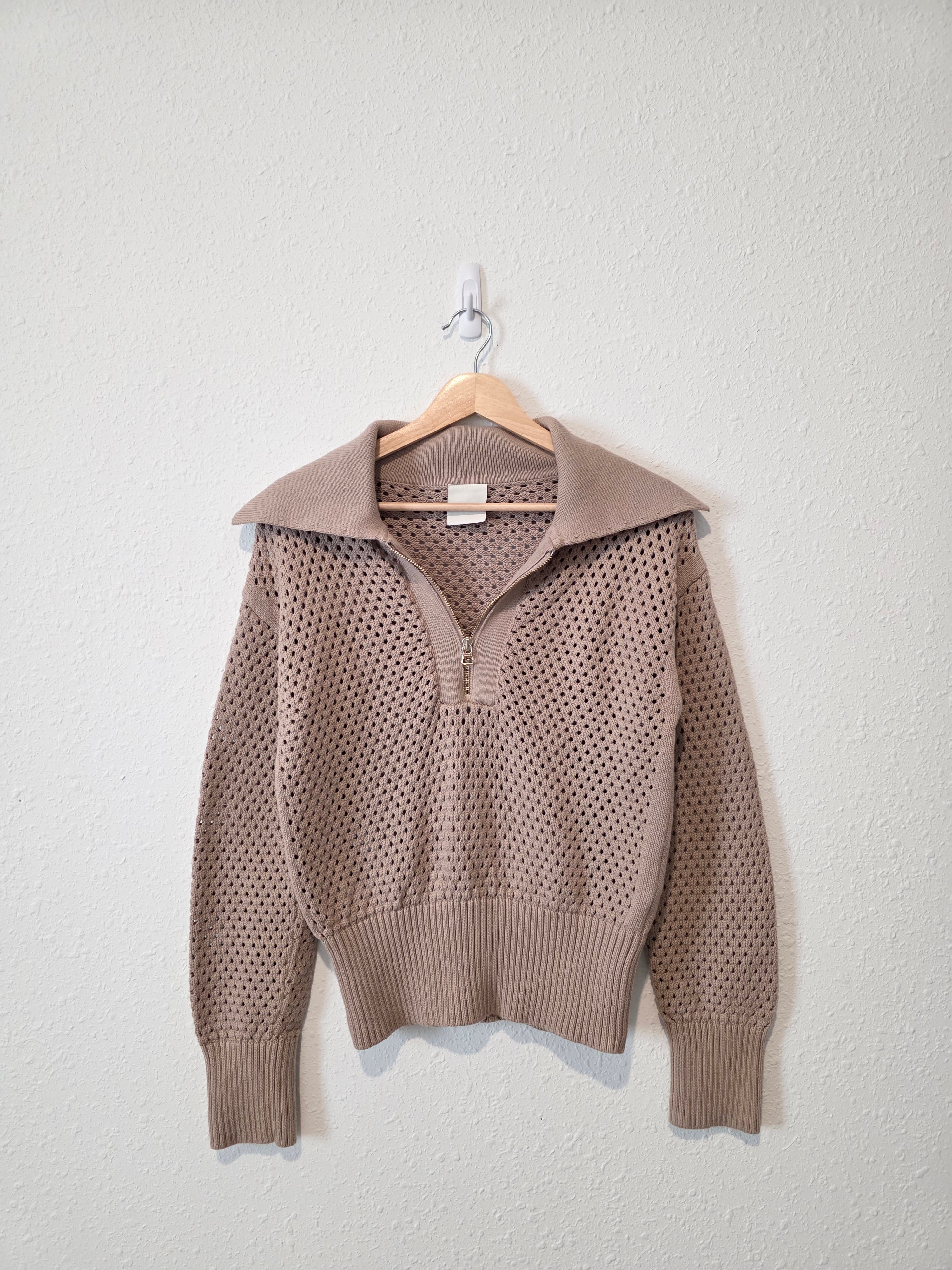Varley Open Knit Quarter Zip (S)