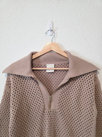 Varley Open Knit Quarter Zip (S)