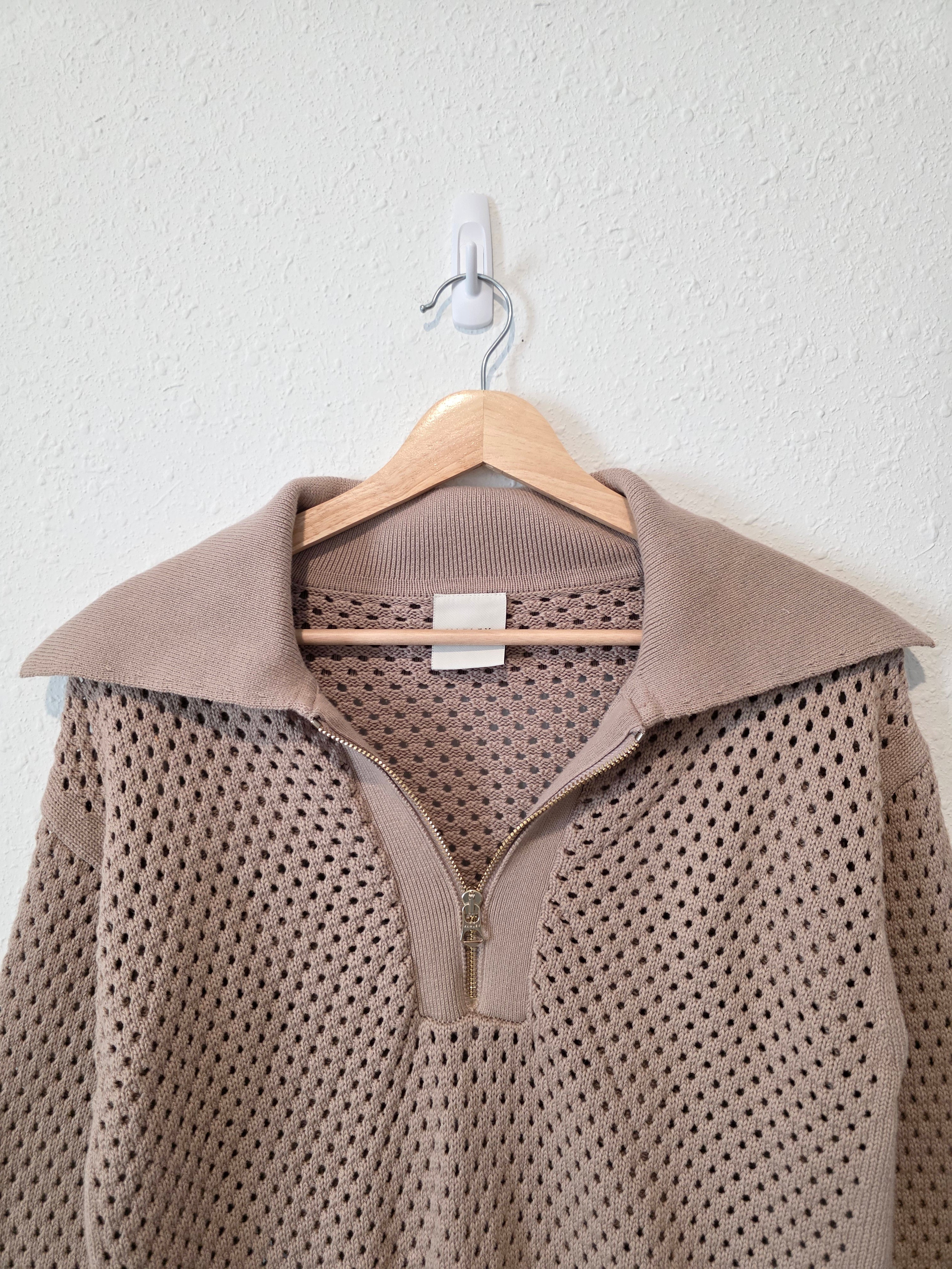 Varley Open Knit Quarter Zip (S)