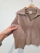 Varley Open Knit Quarter Zip (S)